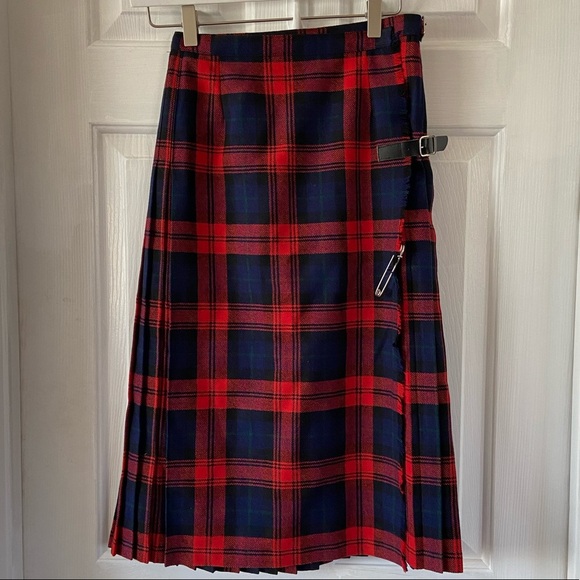 Browns of Bermuda Red Wool Pleated Kilt Size 8 - Picture 1 of 7